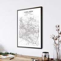 
              Ljubljana, Slovenia Scandinavian Style Map Print 
            