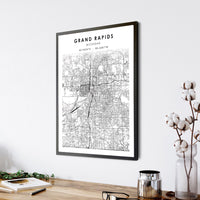 
              Grand Rapids, Michigan Scandinavian Map Print 
            