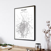 
              Abilene, Texas Scandinavian Map Print 
            