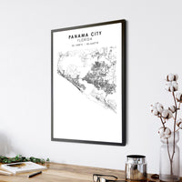 
              Panama City, Florida Scandinavian Map Print 
            