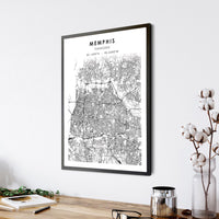 
              Memphis, Tennessee Scandinavian Map Print 
            