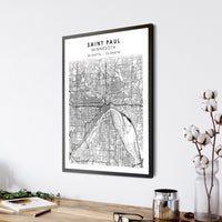 
              Saint Paul, Minnesota Scandinavian Map Print 
            