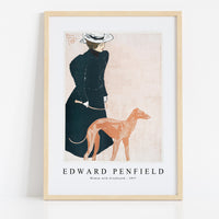 Edward Penfield - Woman with Greyhound 1897